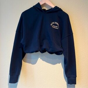 PacSun Pacific Sunwear Bubble Cropped Hoodie Navy Blue Size S